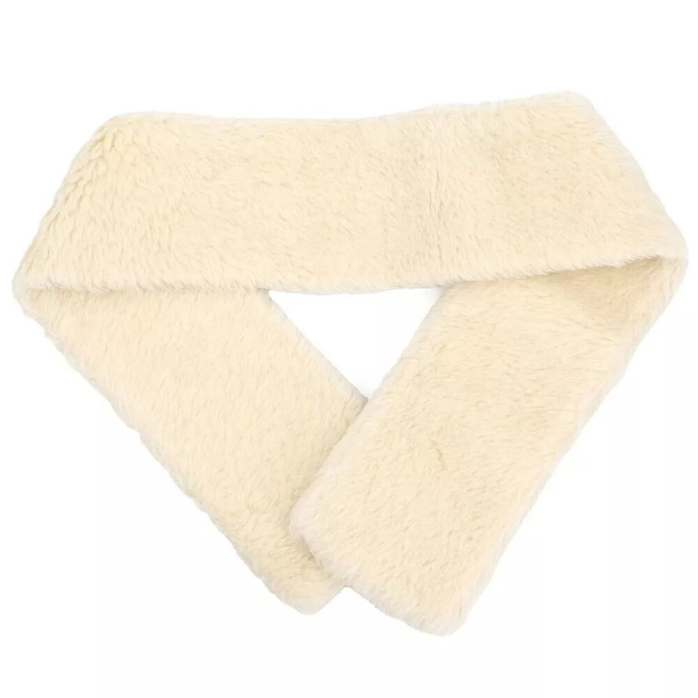 Chanel Fur Scarf Shawl White Small Good 124257 - Picture 2 of 4